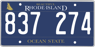 RI license plate 837274