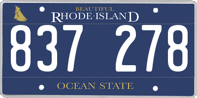 RI license plate 837278