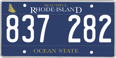 RI license plate 837282