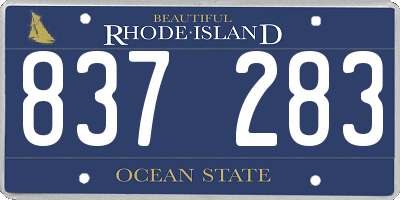 RI license plate 837283