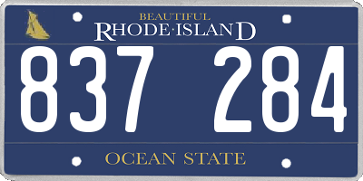 RI license plate 837284