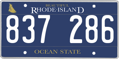 RI license plate 837286