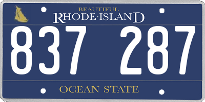 RI license plate 837287