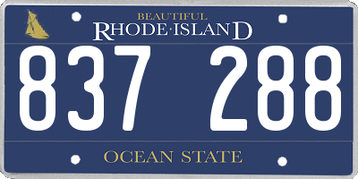 RI license plate 837288