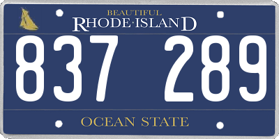 RI license plate 837289