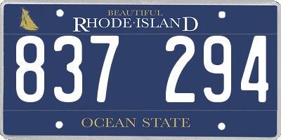 RI license plate 837294