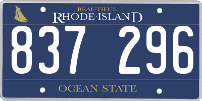 RI license plate 837296