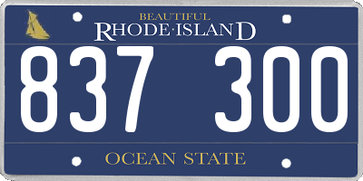 RI license plate 837300