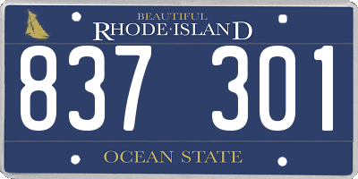 RI license plate 837301