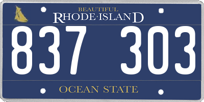 RI license plate 837303