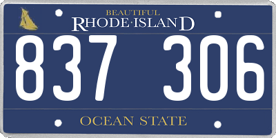 RI license plate 837306