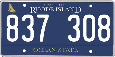 RI license plate 837308