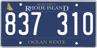 RI license plate 837310