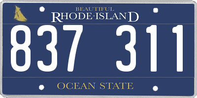 RI license plate 837311