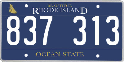 RI license plate 837313
