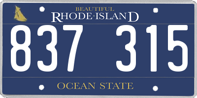 RI license plate 837315