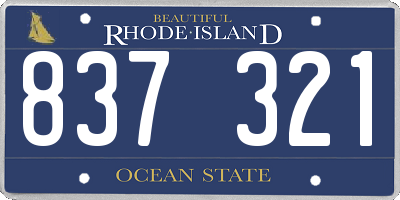 RI license plate 837321