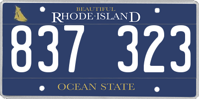 RI license plate 837323