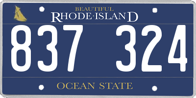 RI license plate 837324