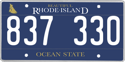 RI license plate 837330