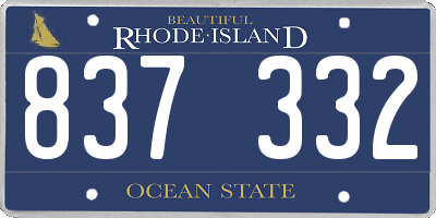 RI license plate 837332
