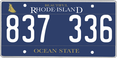 RI license plate 837336