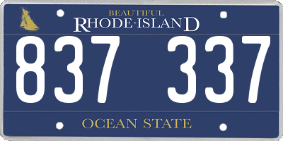RI license plate 837337