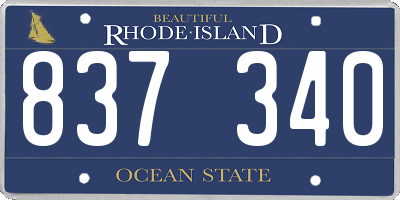 RI license plate 837340