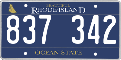 RI license plate 837342