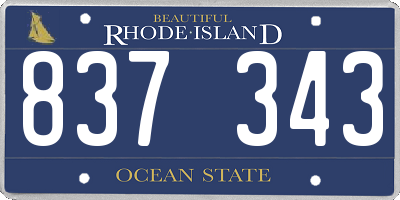 RI license plate 837343