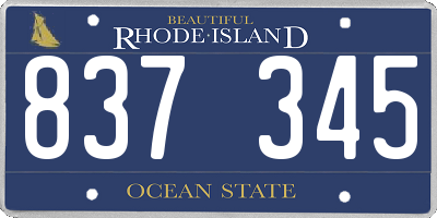 RI license plate 837345