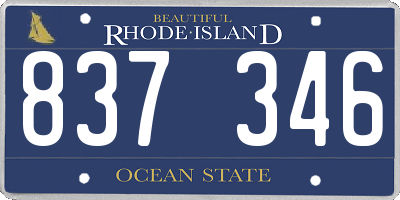 RI license plate 837346