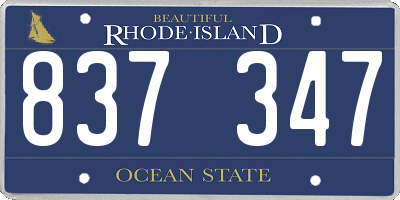 RI license plate 837347