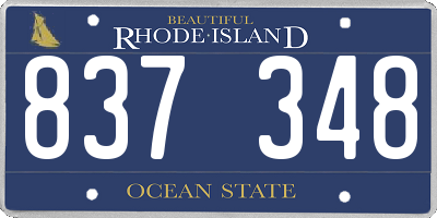 RI license plate 837348