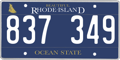 RI license plate 837349