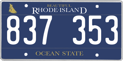 RI license plate 837353