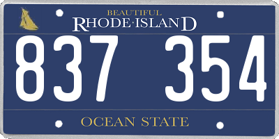 RI license plate 837354