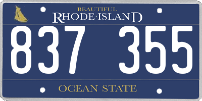 RI license plate 837355