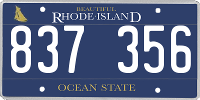 RI license plate 837356