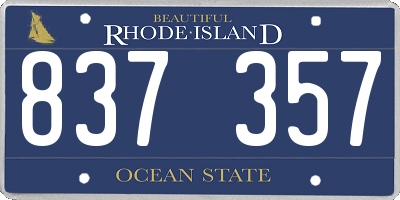 RI license plate 837357