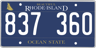 RI license plate 837360