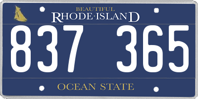 RI license plate 837365
