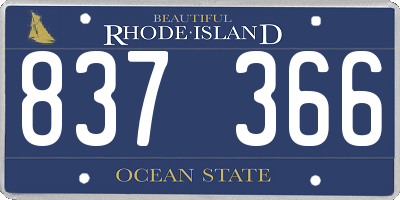 RI license plate 837366
