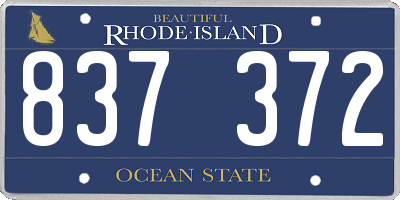 RI license plate 837372