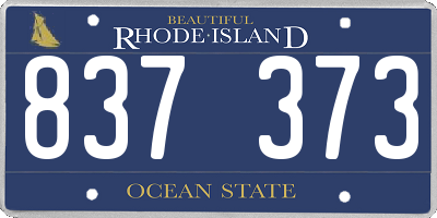 RI license plate 837373