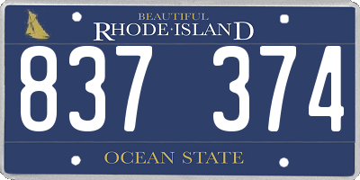 RI license plate 837374