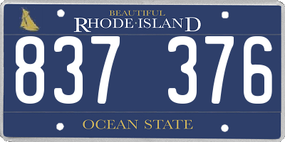 RI license plate 837376