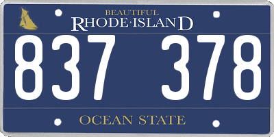 RI license plate 837378