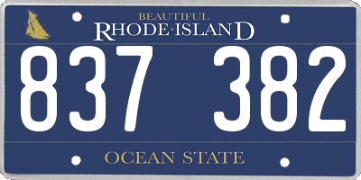RI license plate 837382