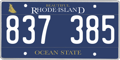 RI license plate 837385